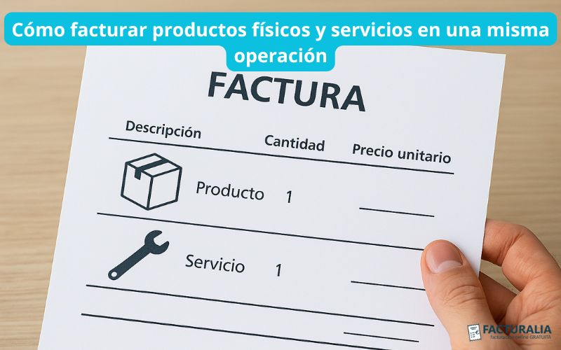 facturar productos físicos y servicios en una misma operación