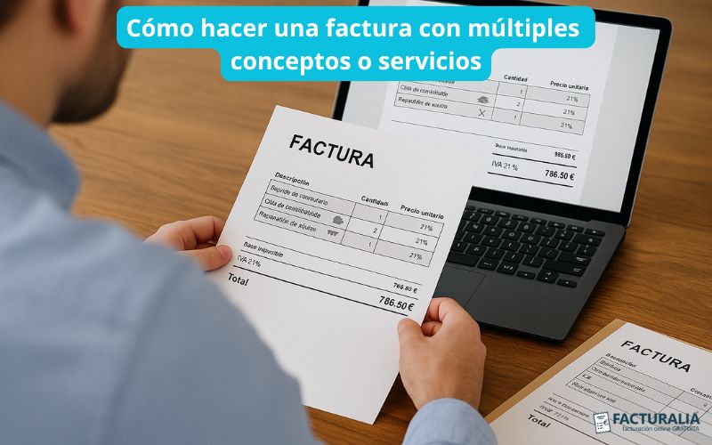 factura con múltiples conceptos o servicios