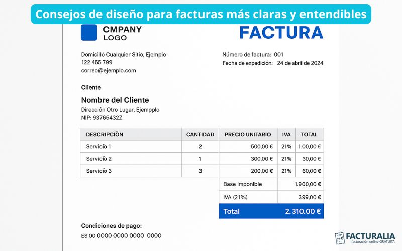 Diseño para facturas más claras y entendibles