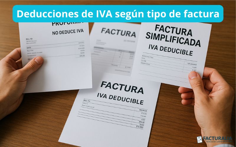 Deducciones de IVA por tipo de factura