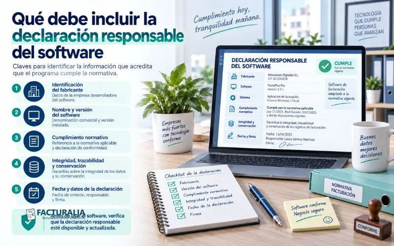 declaración responsable software facturación