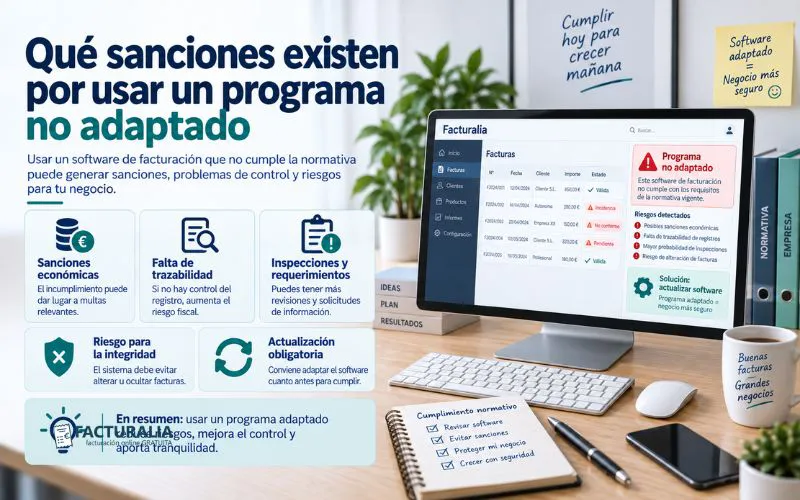 sanciones software facturación no adaptado