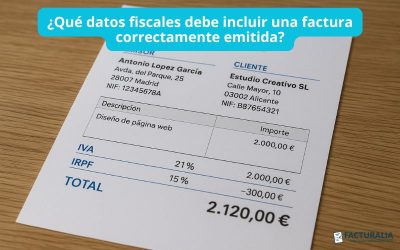 ¿Qué datos fiscales debe incluir una factura correctamente emitida?