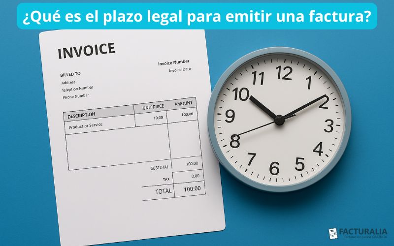 Plazo legal para emitir una factura