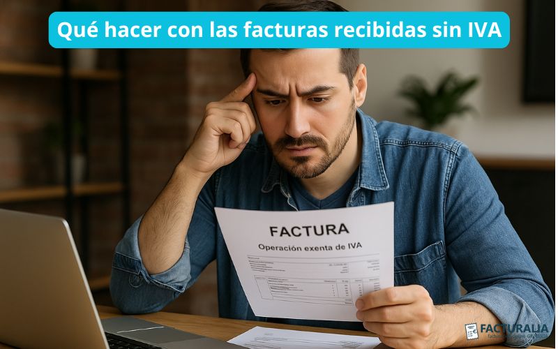 Facturas recibidas sin IVA