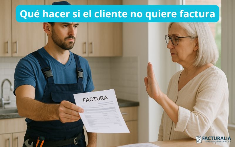 cliente no quiere factura