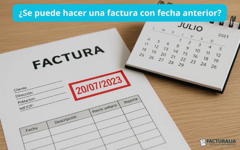 Factura con fecha anterior