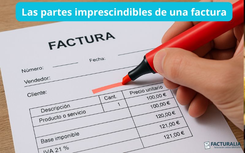 Las partes imprescindibles de una factura